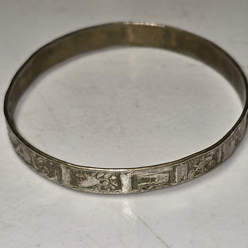 Vintage Silver Plated on Brass Basemetal Bangle Bracelet Lot 5